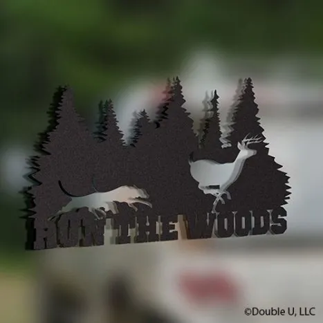 dogs running deer clipart