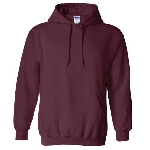 Gildan Hooded Sweatshirt-Maroon-Large