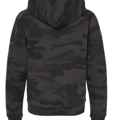 Youth Hooded Sweatshirt-Black Camo-SS4001Y-Large