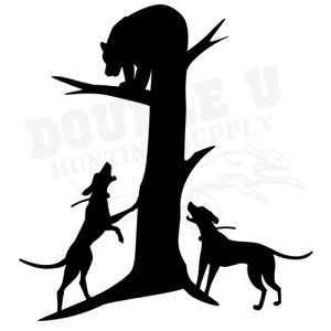 Double U Bear Treed Decal - Simple Silhouette
