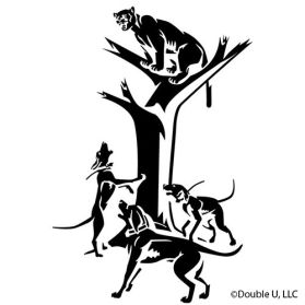 Double U Cougar Treed Decal