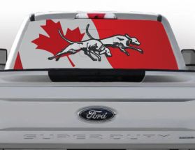 Oh' Canada Running Dog Rear Window Graphic