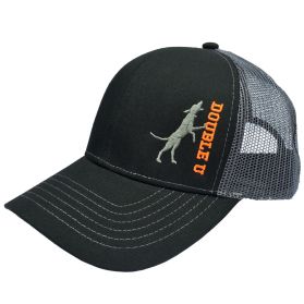 Double U Treed Dog Black with Charcoal Mesh Snap Back Hat