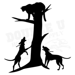 Double U Cougar Treed Decal - Simple Silhouette