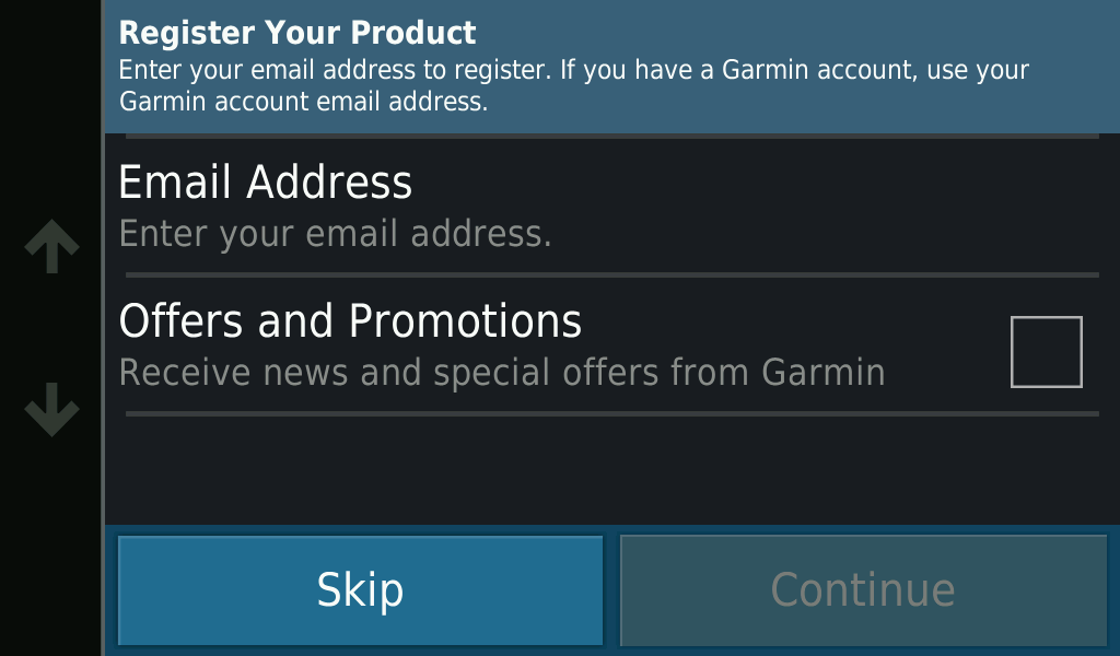 My Garmin Product Registration
