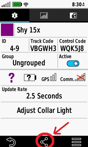 Screenshot TT15x Dog Info page